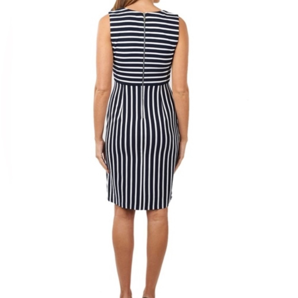 2/$100 JOSEPH RIBKOFF Blue Sleeveless Mock-Wrap Dress Size 14 - Picture 12 of 12